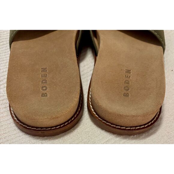 Boden Hardware Mule Footbed Sandal, Deep Olive, Sz 41 (9.5) NEW - Picture 7 of 9